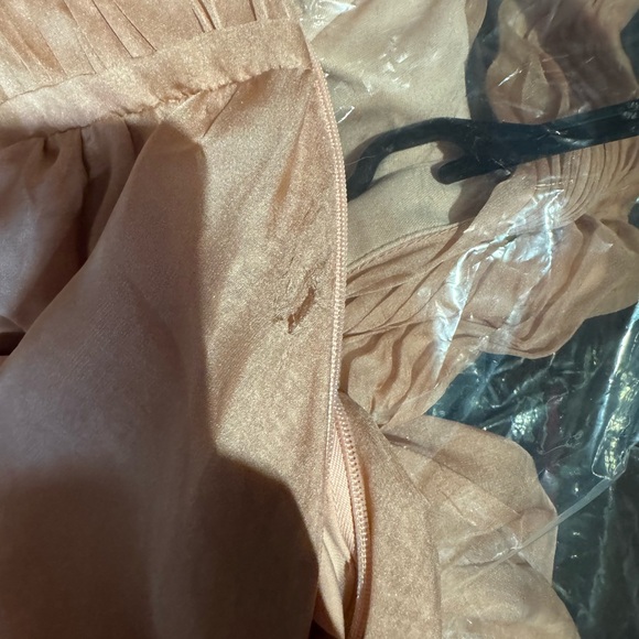 NWT IEENA for Mac Duggal Tiered Ruffle Chiffon High Low Gown Dress Blush Pink 4 - Picture 10 of 10